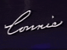 a purple background with the name connie on it