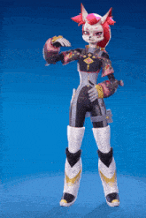 a video game character with a fox 's head and red hair