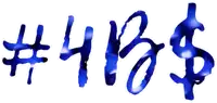 a blue sign that says # 4 and $ on a white background