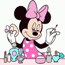 Minnie Mouse Makeup GIF - Minnie Mouse Makeup Fix Bow GIFs