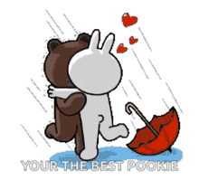 Cony And Brown Kiss In The Rain GIF - Cony And Brown Kiss In The Rain Love GIFs
