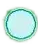 a blue circle on a white background with a green border .