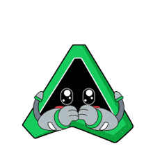 a green triangle with a face on it and the words soh i like it below it