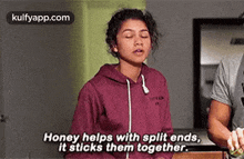 Honey Helps With Split Ends,It Sticks Them Together..Gif GIF - Honey Helps With Split Ends It Sticks Them Together. Clothing GIFs