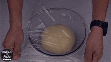 Covering The Dough With Plastic Wrap A Knead To Bake GIF