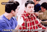 I Know Ross, But What'S It Short For?.Gif GIF - I Know Ross But What'S It Short For? Matt Leblanc GIFs