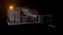 a 3d model of a machine with a yellow light shining on it