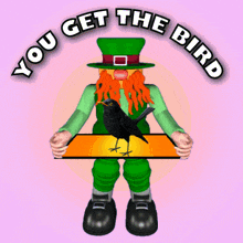 You Get The Bird Leprechaun GIF - You Get The Bird Leprechaun Black Bird GIFs