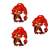 a pixel art of a girl with red hair