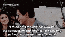 a man is holding an umbrella in front of a woman and a quote from a movie .