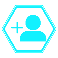 a blue sign with a person and a plus sign on it
