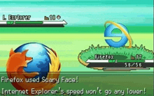 a video game where firefox used scary face