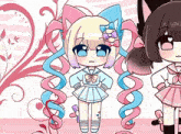 a drawing of a girl with curly hair and a cat ear