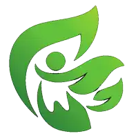 a green leaf with a silhouette of a person in the middle