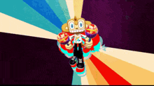 a cartoon character is holding a pair of maracas in his hands