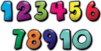 a set of colorful numbers from 1 to 10 with a white background