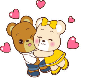 Bear Couple Sticker - Bear Couple Love Stickers