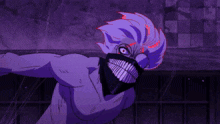 a cartoon character with a mask on his face