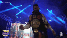 a wrestler with a belt that says ' u.r.i. ' on it