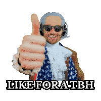 a man giving a thumbs up with the words likeforatbh