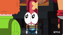a cartoon character with a bandage on his head and a netflix logo in the corner