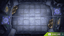 a screenshot of a video game with duel live written below it