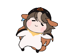 a cartoon drawing of a girl wearing a penguin costume