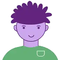 a boy with purple hair and the words happy valentine 's day