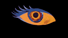 a colorful drawing of an eye with a globe in it