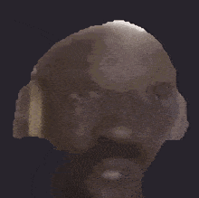 a pixelated image of a man 's face with headphones
