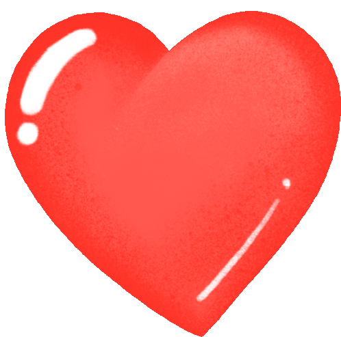 Bright Red Heart Sticker - Its All Love Heart Red Stickers