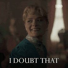 a woman says i doubt that in front of a hbo logo