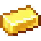 a piece of gold in a pixel art style on a white background .