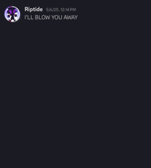 a screenshot of a video game character with the words i 'll blow you away below it