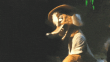 a blurry picture of a person in a hat
