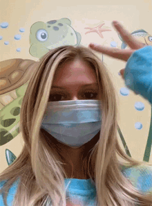 Peace Sign Posing GIF - Peace Sign Posing Wearing Face Mask GIFs