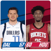 two basketball players from the dallas and rockets