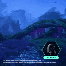 a screenshot of a video game that says 3d audio on it
