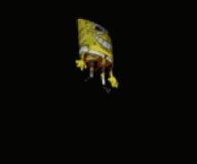 a spongebob squarepants character is floating through the air