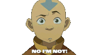 a cartoon character with the words no i 'm not written below him