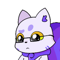 a cartoon cat with glasses holds a sign that says fact