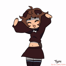 a drawing of a girl with the name typh on the bottom right corner