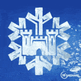 a snowflake with a castle inside of it and the words 18 sabsharp below it