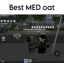 a screenshot of a video game with the words best med oat