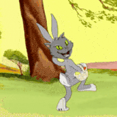 a cartoon of a cat dressed as a rabbit