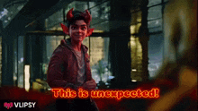 a video of a devil with the words this is unexpected