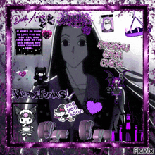 a picture of a girl with the words vampirefreaks on the bottom right
