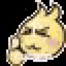 a pixel art of a bee giving a thumbs up