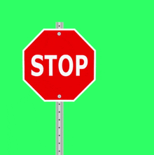 a stop sign that says " stop and think on it " on a green background