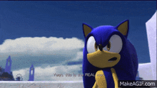 sonic the hedgehog says " yeah this is the real me " in a video game